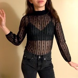 Mesh black long sleeve